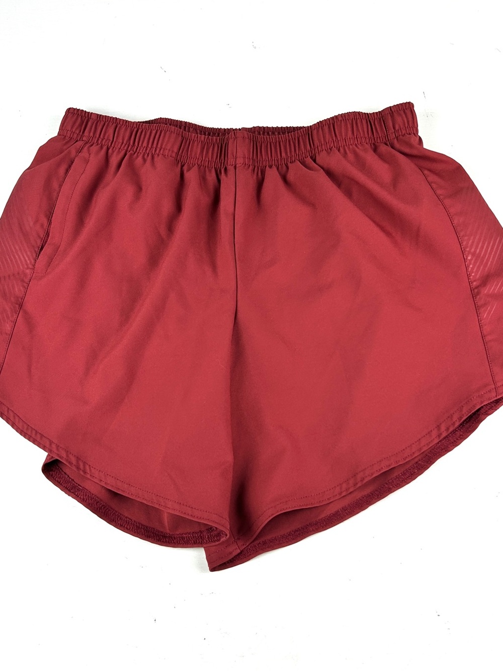 Oiselle Shorts Womens 06 Red Active Workout Running Pull On Zip Pocket Lined